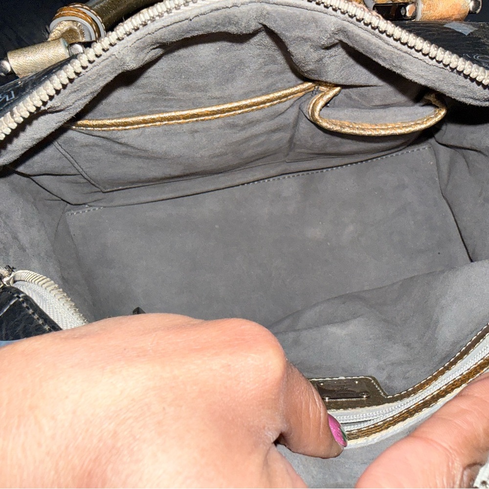 MCM Black and Gold Satchel with Tassel - Picture 11 of 11